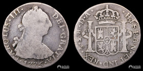 Chile, Santiago. 2 Reales. 1775 (Carlos III). DA.