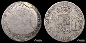 Chile, Santiago. 2 Reales. 1779 (Carlos III). DA.