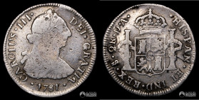 Chile, Santiago. 2 Reales. 1781 (Carlos III). DA.
