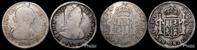 Chile, Santiago. Pareja: 2 Reales. 1781-1810. Incluye un busto de almirante.