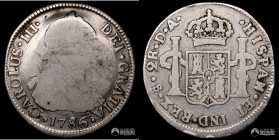 Chile, Santiago. 2 Reales. 1786 (Carlos III). DA.