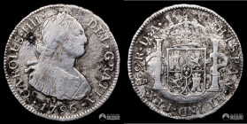 Chile, Santiago. 2 Reales. 1796 (Carlos IV). DA.