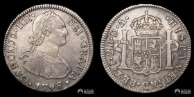 Chile, Santiago. 2 Reales. 1798/7 (Carlos IV). DA.