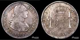 Chile, Santiago. 2 Reales. 1801 (Carlos IV). AJ.
