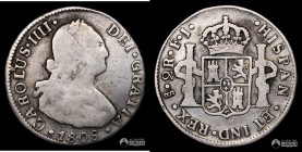 Chile, Santiago. 2 Reales. 1808 (Carlos IV). FJ.