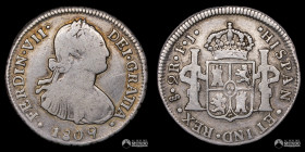 Chile, Santiago. 2 Reales. 1809 (Fernando VII). FJ.
