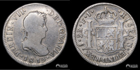 Chile, Santiago. 2 Reales. 1813 (Fernando VII). FJ.