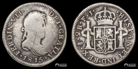 Chile, Santiago. 2 Reales. 1815 (Fernando VII). FJ.