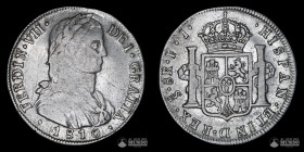 Chile, Santiago. 8 Reales. 1810 (Fernando VII). FJ. Busto imaginario.