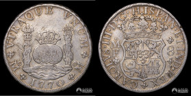 Mexico, Ciudad de Mexico. 8 Reales. 1770 (Fernando VI). MF. Columnaria.