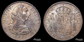Mexico, Ciudad de Mexico. 8 Reales. 1790 (Carlos IV). FM. Transicional.