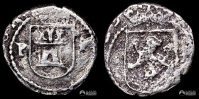 Peru, Lima. ¼ de Real (Cuartillo). 1577-1592 (Felipe II). oD. Macuquina.