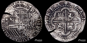 Peru, Lima. 2 Reales. 1577-1589 (Felipe II). oD. Macuquina.