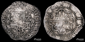 Peru, Lima. 2 Reales. 1577-1589 (Felipe II). oD. Macuquina.