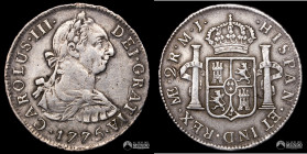 Peru, Lima. 2 Reales. 1775 (Carlos III). MJ.