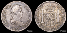 Peru, Lima. 2 Reales. 1817 (Fernando VII). JP.