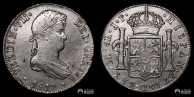 Peru, Lima. 8 Reales. 1817 (Fernando VII). JP.
