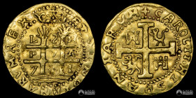 Peru, Lima. 2 Escudos. 1701 (Carlos II). H. Macuquina tipo GALANO. REPLICA EN ORO.