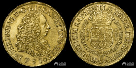Peru, Lima. 8 Escudos. 1751 (Fernando VI). J. Oro. Pelucon.