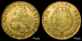 Peru, Lima. 8 Escudos. 1756 (Fernando VI). JM. Oro.
