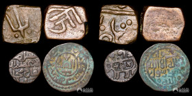 Lote de cuatro monedas antiguas a catalogar.
