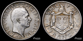 Albania. 1 Frang Ar. 1935 (Zog I).