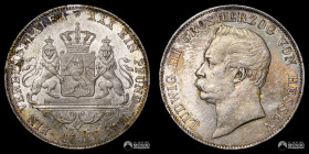 Alemania (Estados Alemanes), Hesse y el Rin. 1 Vereinsthaler. 1862 (Luis III).