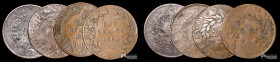 Argentina (Confederacion), Buenos Aires. Lote de cuatro: 2 Reales. 1854-1861.