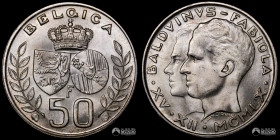 Belgica, Bruselas. 50 Francos. 1960 (Balduino). Matrimonio del rey Balduino.
