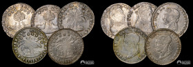 Bolivia. Lote de cinco: 4 Soles. 1830-1858.