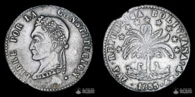 Bolivia, La Paz. 4 Soles. 1855. F.
