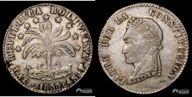 Bolivia, La Paz. 4 Soles. 1855. F.
