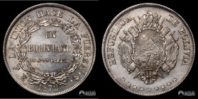Bolivia, Potosi. 1 Boliviano. 1872. FE.