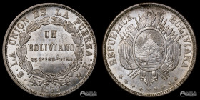 Bolivia, Potosi. 1 Boliviano. 1873. FE.