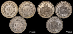 Brasil, Rio de Janeiro. Lote de tres: 500 Reis. 1861-1867.