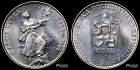 Checoslovaquia, Kremnica. 100 Coronas. 1988. 100 años del nacimiento de Martin Benka.