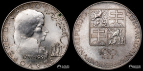 Checoslovaquia, Kremnica. 100 Coronas. 1991. 200 años de la muerte de Mozart.