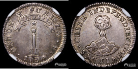 Chile, Santiago. 1 Real "Independiente". 1834. IJ. NGC AU58.