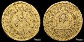 Chile, Santiago. 1 Escudo "Independiente". 1834. IJ. Oro.