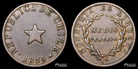 Chile, Santiago. ½ Centavo. 1835.