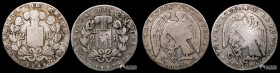 Chile, Santiago. Pareja: 2 Reales "Rompecadenas". 1845-1847.