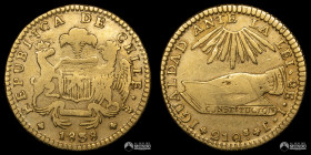 Chile, Santiago. 2 Escudos "Constitucion". 1838. IJ. Oro.