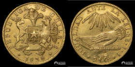 Chile, Santiago. 8 Escudos "Constitucion". 1838. IJ. Oro.