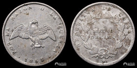 Chile, Santiago. ½ Decimo "Paloma". 1855.