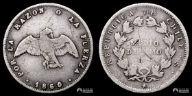 Chile, Santiago. ½ Decimo "Paloma". 1860.