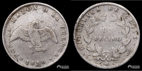 Chile, Santiago. 1 Decimo "Paloma". 1856.