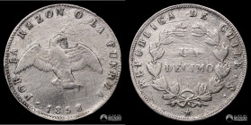 Chile, Santiago. 1 Decimo "Paloma". 1858.