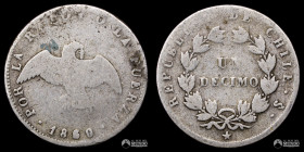 Chile, Santiago. 1 Decimo "Paloma". 1860/59.