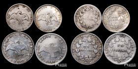 Chile, Santiago. Lote de cuatro: ½ y 1 Decimo. 1852-1861.