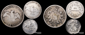 Chile. Lote de tres: ½ y 1 Decimo, 20 Centavos "Paloma". 1857-1861.